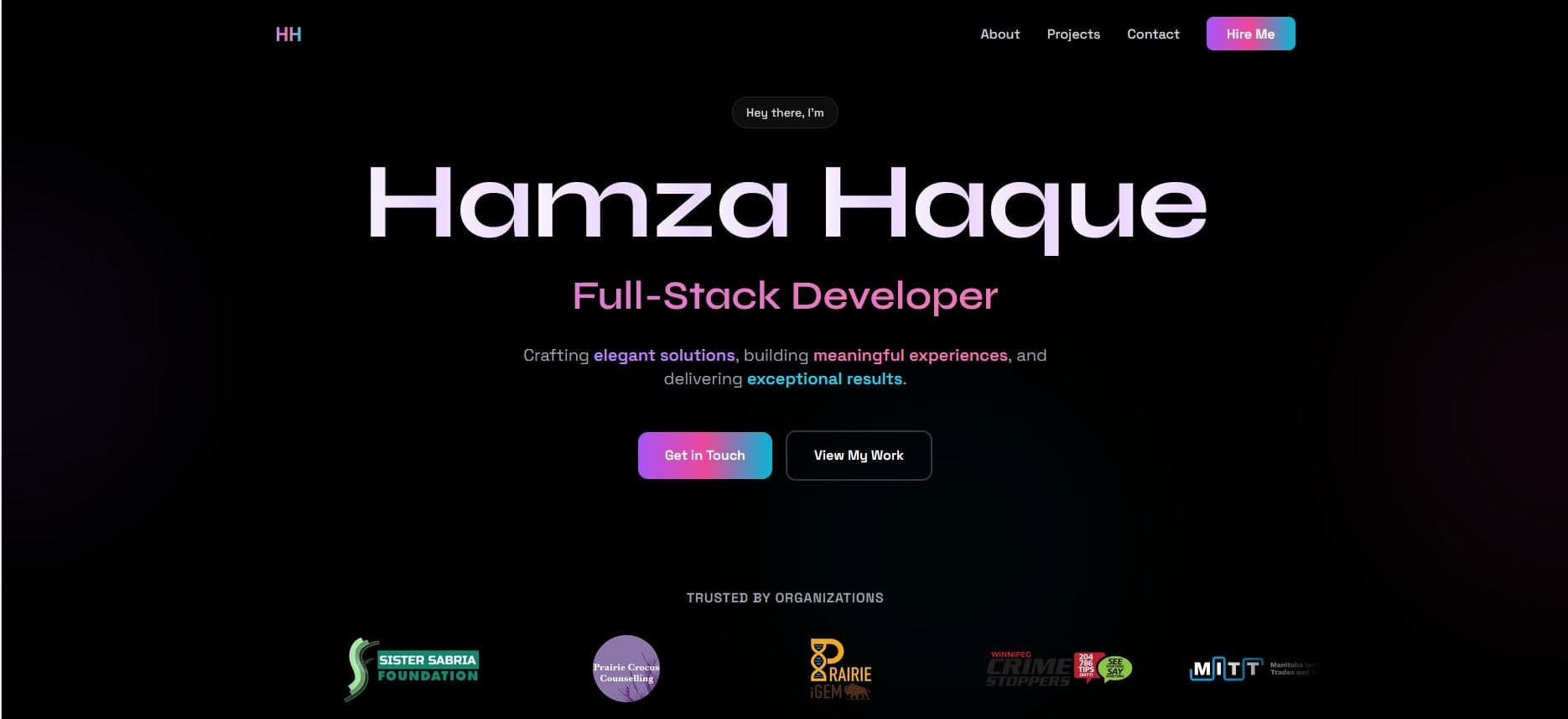 hamzahaque.dev website preview